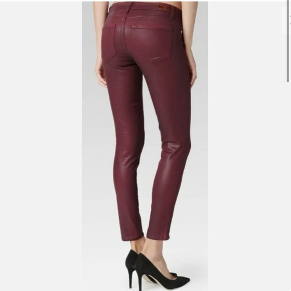 NEW Paige $189 Verdugo Ankle Coated Skinny Jeans, Shiraz Silk - Picture 2 of 8